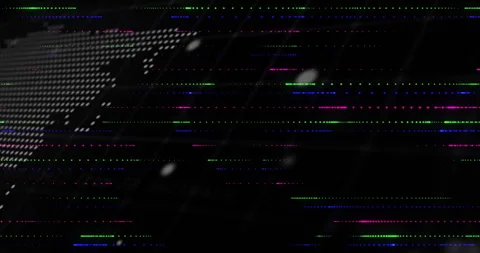 Colorful data lines and text animation over dark grid background Stock Footage 303739685