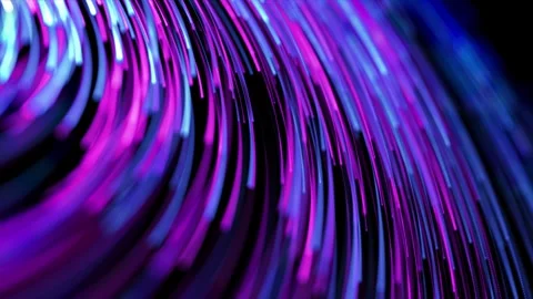 Colorful data technology neon light on black background, 3d animation loop Stock Footage 243001795