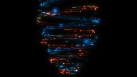 Colorful Data Vortex Seamless Loop Stock Footage 250363010