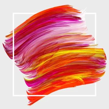 Colorful daub with white frame. Vector template Stock Illustration
