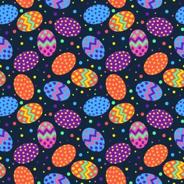 Colorful decorated eggs seamless pattern Stock Illustration