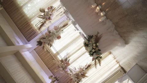 Colorful decoration of a wedding table Stock Footage 170413161
