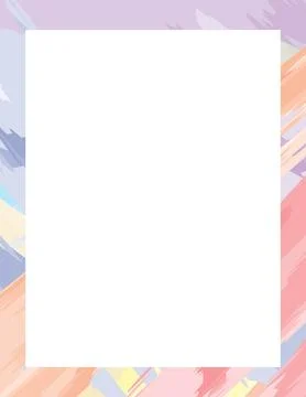 Colorful Decorative Abstract Frames Pastel Brush Stroke Borders Vector Illu.. Stock Illustration