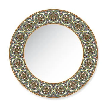 Colorful decorative plate with pattern. Illustrazione stock
