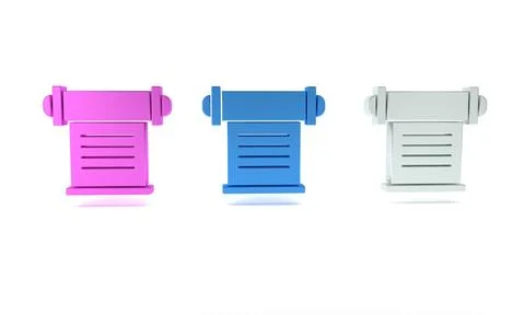 Colorful Decree, paper, parchment, scroll icon icon isolated on white backg.. Illustration