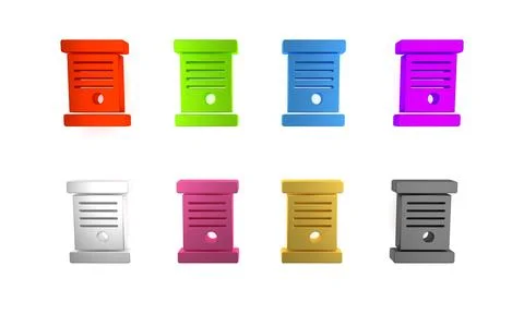 Colorful Decree, paper, parchment, scroll icon icon isolated on white backg.. Stock Illustration