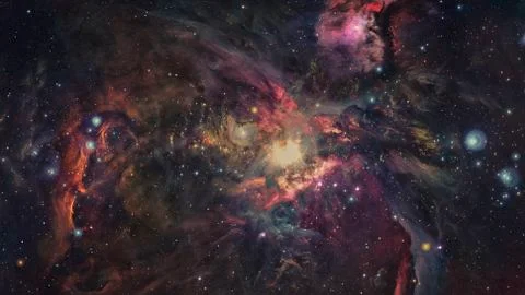 Colorful deep space. Elements of this image furnished by NASA 스톡 사진