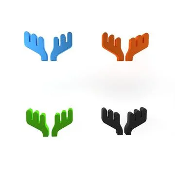 Colorful Deer antlers icon isolated on white background. Hunting trophy on .. Stock Illustration