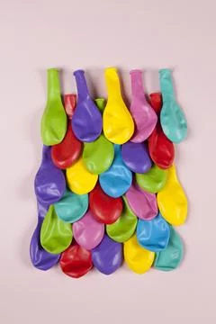 Colorful deflated balloons pattern Stock Photos