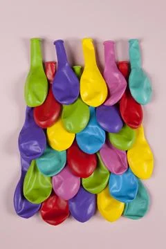 Colorful deflated balloons pattern Stock Photos
