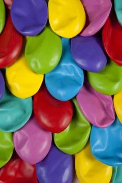 Colorful deflated balloons pattern Foto stock