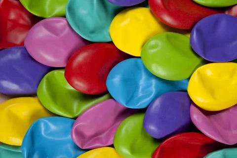 Colorful deflated balloons pattern Stock Photos