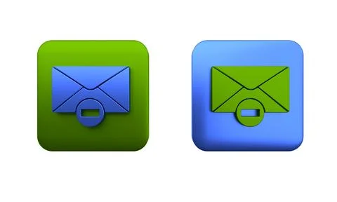 Colorful Delete envelope icon isolated on white background. Delete or error.. Stockillustratie