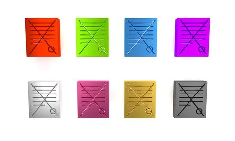 Colorful Delete file document icon isolated on white background. Rejected d.. Illustrazione stock