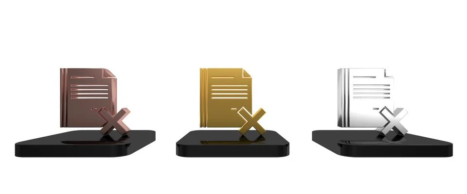 Colorful Delete file document icon isolated on white background. Rejected d.. Stock Illustration
