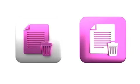 Colorful Delete file document icon isolated on white background. Paper shee.. Stock Illustration