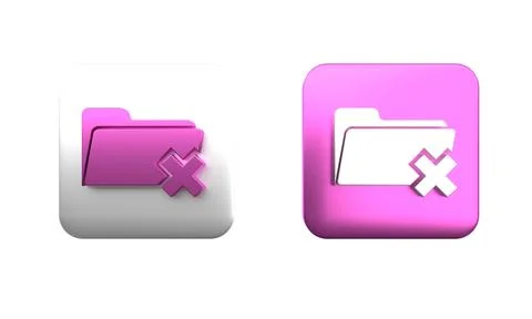Colorful Delete folder icon isolated on white background. Folder with recyc.. Illustrazione stock