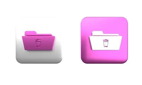 Colorful Delete folder icon isolated on white background. Folder with recyc.. 스톡 일러스트