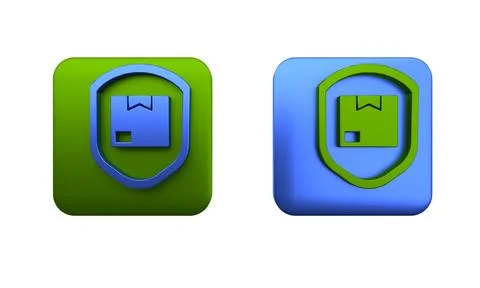 Colorful Delivery pack security with shield icon isolated on white backgrou.. 스톡 일러스트