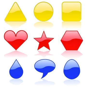 Colorful design blank vector shapes set isolated on white background. Stock Illustration