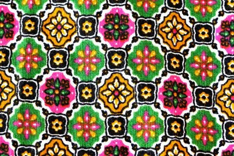 Colorful design of pattern on fabric. Stock Photos