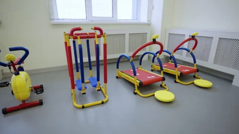 Colorful details make exercise machines attractive for kids 動画素材 333903373