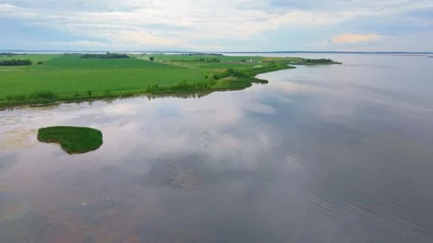 Colorful Devils Lake Shoreline North Dakota Stock Footage 314199633