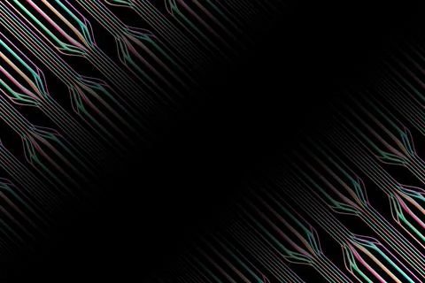 Colorful diagonal cable wires computer circuit board black gradient high tech Illustrazione stock