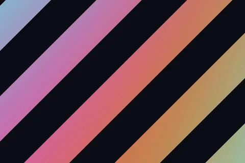 Colorful diagonal gradient stripes cross a deep black background creating a 스톡 일러스트