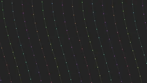 Colorful diagonal lines forming a connected pattern on black background Stock-Footage 321998810