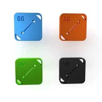 Colorful Diagonal measuring icon isolated on white background. Minimalism c.. Stock Illustration