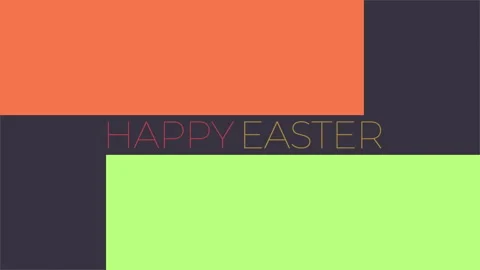 Colorful diagonal pattern with Happy Easter text Stock Footage 265552995