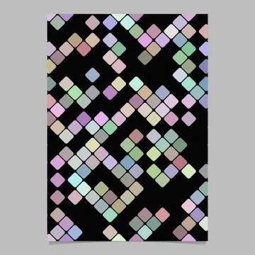 Colorful diagonal rounded square mosaic pattern brochure background Stock Illustration