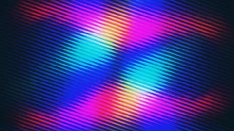 Colorful Diagonal Scanline Texture with Vivid Neon Light Glows Stock Illustration