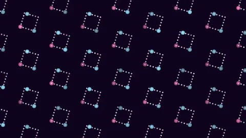 Colorful diagonal square pattern on black background Stock Footage 251955074