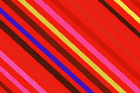 Colorful diagonal stripes pattern in red pink yellow and blue Stock Illustration