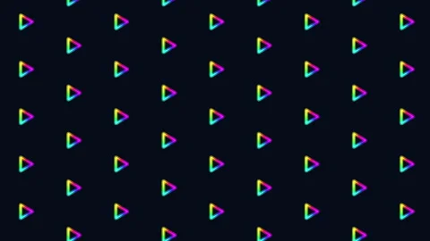 Colorful diagonal triangle pattern on black background Stock Footage 316797501