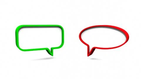 Colorful dialog speech bubbles. 3D rendering Stock Illustration