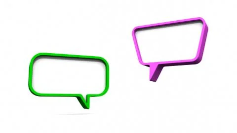 Colorful dialog speech bubbles. 3D rendering Stock Illustration