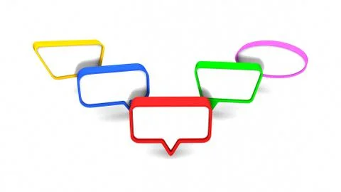 Colorful dialog speech bubbles. 3D rendering Stock Illustration