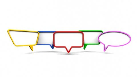 Colorful dialog speech bubbles. 3D rendering Stock Illustration