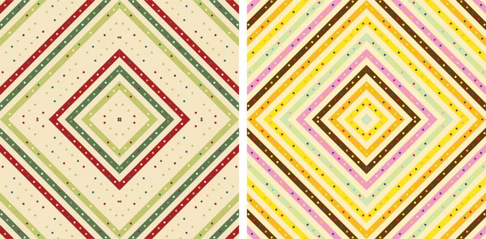 Colorful Diamond Dotted Square Pattern Design Stock Illustration