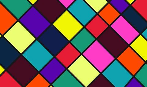 Colorful Diamond Grid Pattern  Abstract Geometric Tile Art Design Stock Illustration