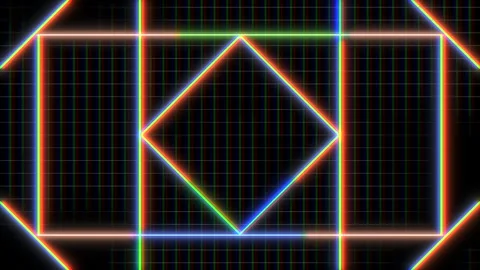 Colorful diamond pattern vibrant lines create a captivating design Vídeos de archivo 249480203
