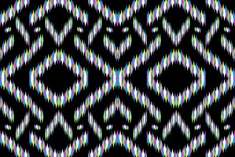 Colorful diamond shape form a pattern on black background 스톡 일러스트