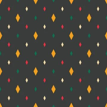 Colorful Diamonds on Black background vector repeat pattern 스톡 일러스트