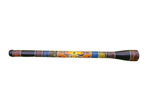 Colorful didgeridoo, isolated, wind musical instrument. Stock Photos