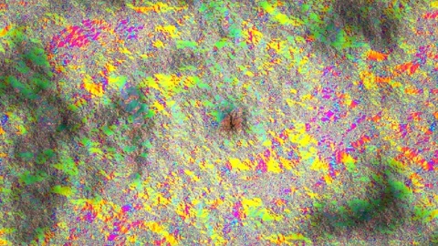 Colorful digital abstract pattern with bright hues and Stock Footage 338323197