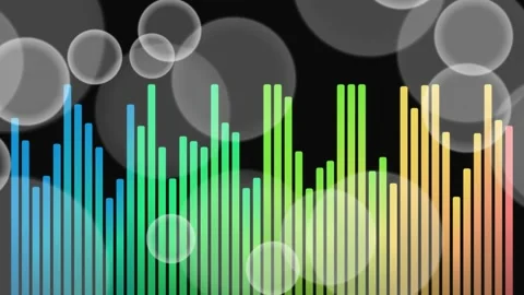 Colorful Digital Audio Spectrum Equalizer with Bokeh Background 스톡 동영상 330209876