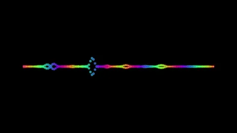 Colorful digital audio spectrum visualization reacting to music on black ba.. Stock Footage 341228963